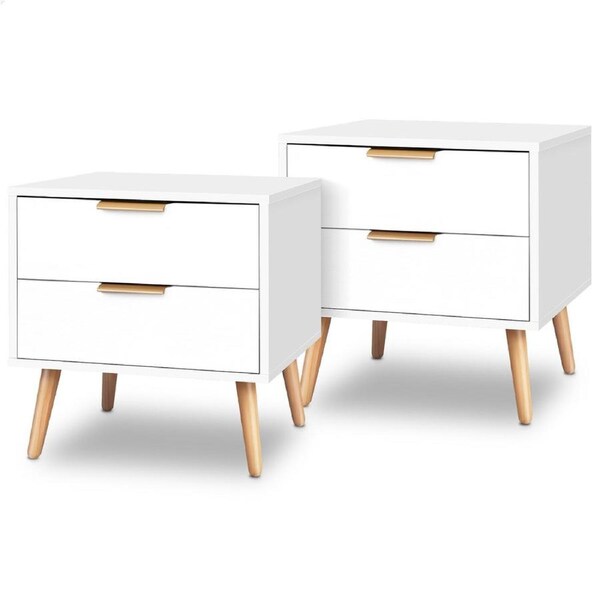 ALFORDSON 2 Drawer Bedside Table Set of 2