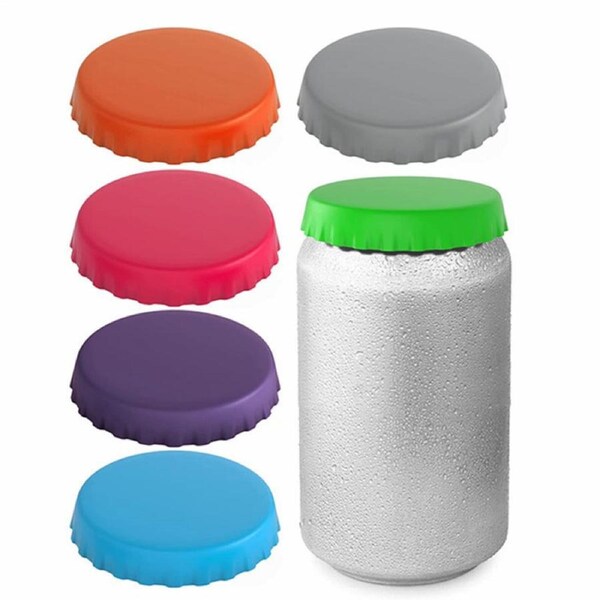 Catzon 6Pcs Beverage Can Lid Food Grade Silicone Reuseable Fits Soda or Cans