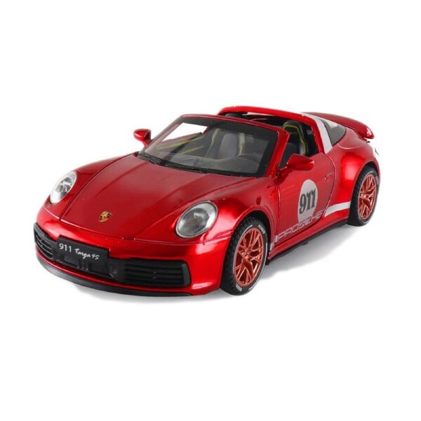 Catzon 1:32 911 Alloy Car Model with Pull-Back Functionality and Sound Light Effects-Red