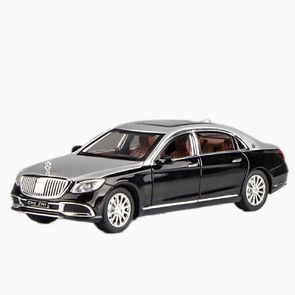 Catzon 1:24 S600 Alloy Car Model with Pull-Back Functionality and Sound Light Effects-Black
