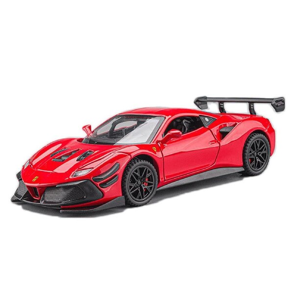 Catzon 1:32 488 Alloy Car Model with Pull-Back Functionality and Sound Light Effects-Red