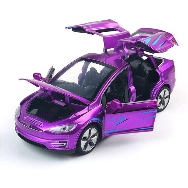 Catzon 1:32 Car Model with Sound & Light Pull Back Function for Car Lovers-Purple