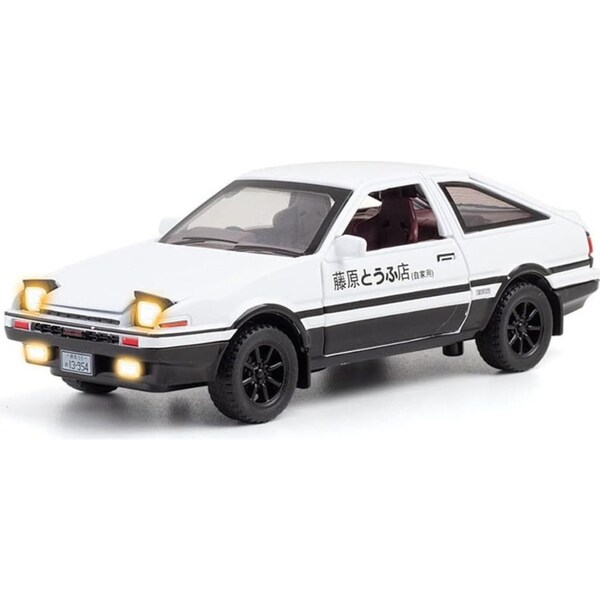 Catzon 1/28 Japan Car Model Alloy with Sound & Light & Pull Back Function-White