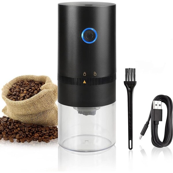 Catzon Electric Coffee Grinder Multi Settings Rechargeable for Espresso-Black