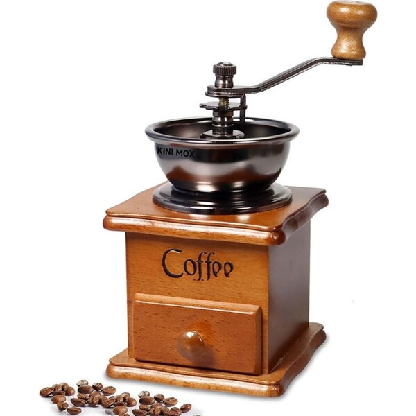 Catzon Manual Coffee Grinder Vintage Crude Wood Style Great for Gifts Decor