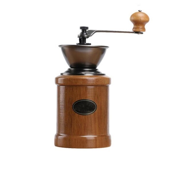 Catzon Manual Coffee Grinder Wooden Adjustable with Cast Iron Burr-A