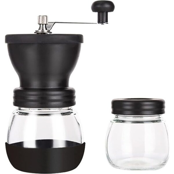 Catzon Manual Coffee Grinder Washable with 2 Glass Jars for Traveling