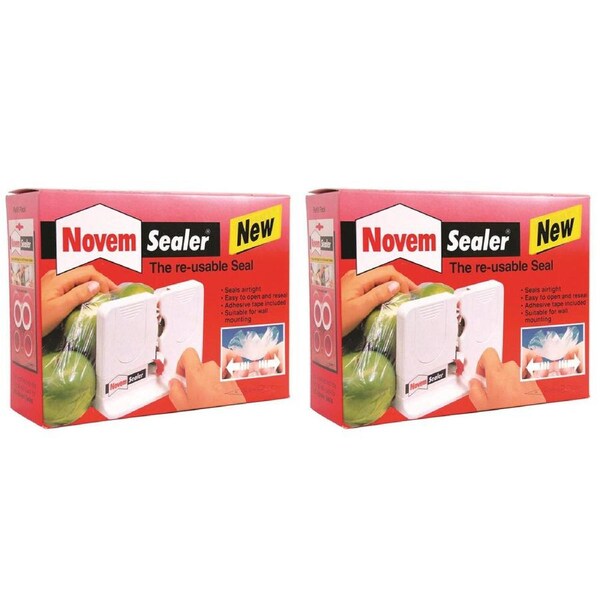 2x Jokari 16.5cm Novem Food Bag Sealer Tape Dispenser Home/Kitchen Accessory WHT