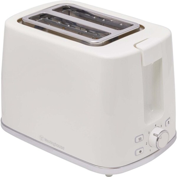 Westinghouse Electric Kitchen Benchtop Bread Toaster White Extra-Wide 2 Slice