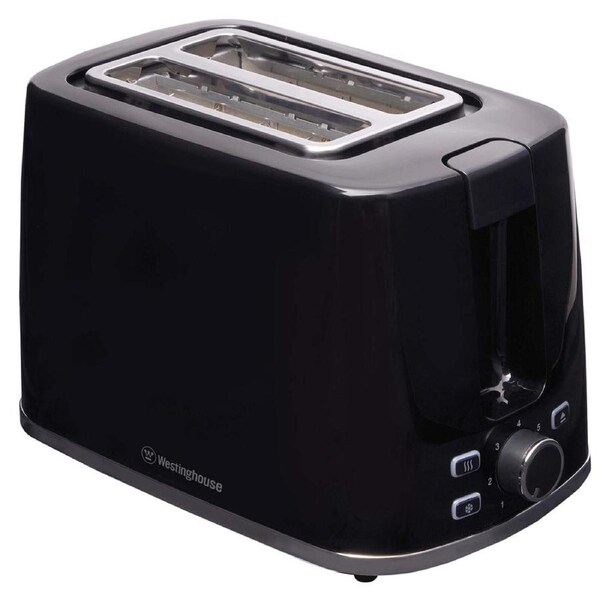 Westinghouse Electric Kitchen Benchtop Bread Toaster Black Extra-Wide 2 Slice