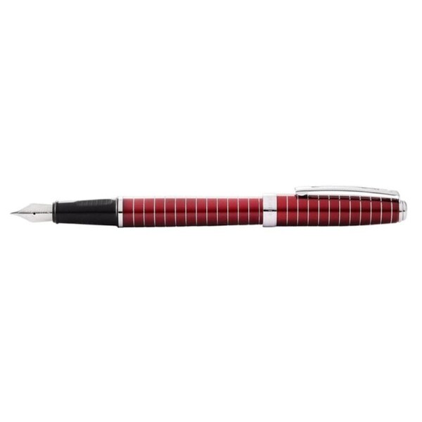Sheaffer Prelude Fountain Pen Writers Ballpen w/ Engraved Lines Red Lacquer