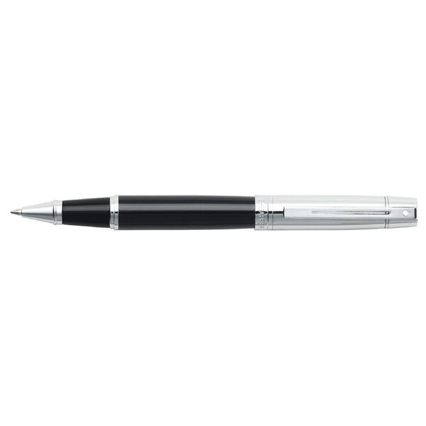 Sheaffer 300 Gloss Roller Ball Pen Writing Stationery Black/Chrome Trim Cap