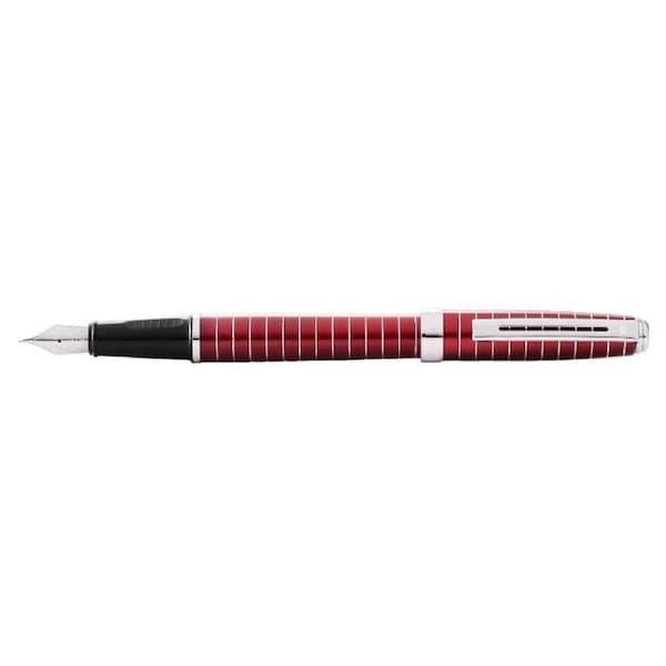 Sheaffer Prelude Fountain Pen Writers Ballpen w/ Engraved Lines Lacquer Red
