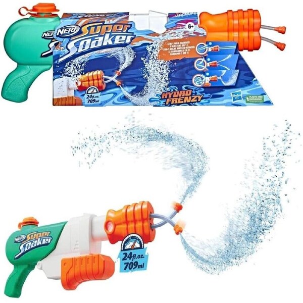 Nerf Super Soaker Hydro Frenzy Water Blaster Wild 3-In-1 Outdoor New Toy Play