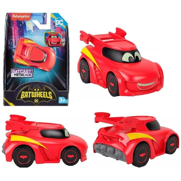 Fisher-Price DC Batwheels Metal Diecast 1:55 Scale Redbird Racecar Cars Batcave Batman