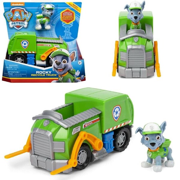 Paw Patrol-Rocky Recycle-Age 3+ Toy Car paw patrol figure from the movie