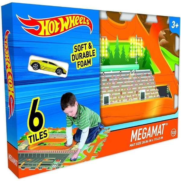 Hot Wheels 6 Piece Tile Mega Playmat Ages 3+ New Toy Play Mat Play Gift