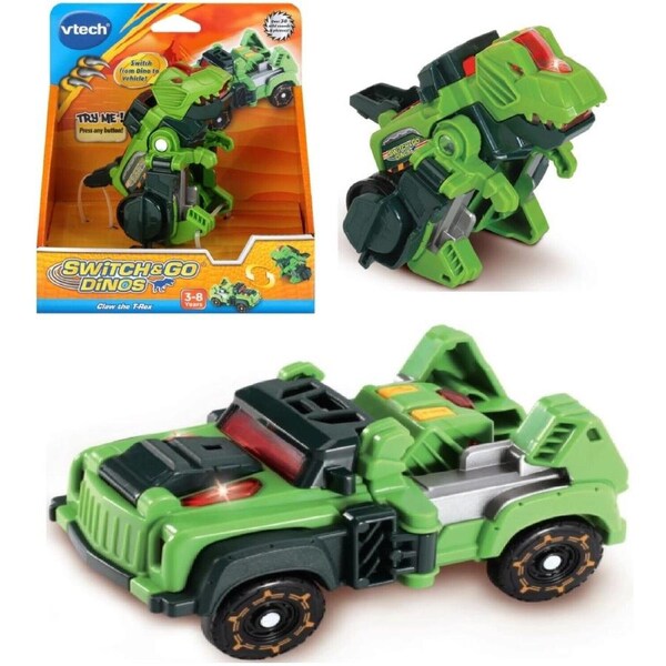 Vtech Switch & Go Dinos - Claw The T-Rex - Ages 3+ Toy dino Car transformer