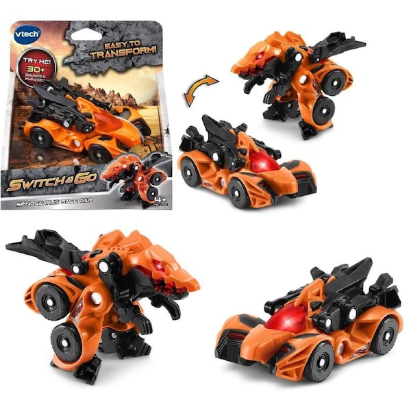 Vtech Switch and Go Dinos - Spinosaurus Race Car - Ages 3+ Toy Car Dinosaur Plane Car Buggy Race Dino Fun