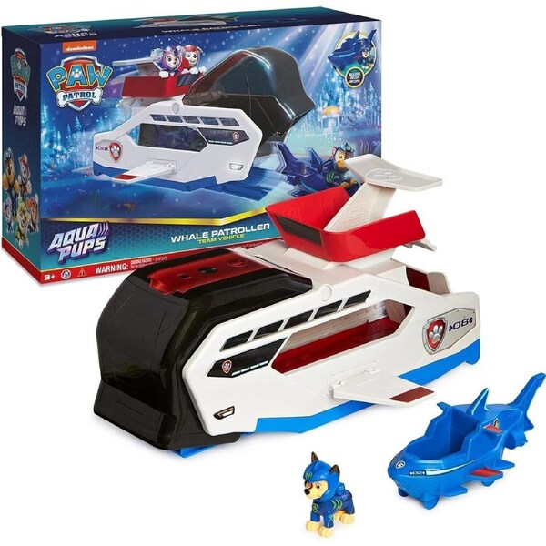 PAW Patrol Aqua Pups Whale Patroller Team Vehicle Chase Action Figure Toy Car