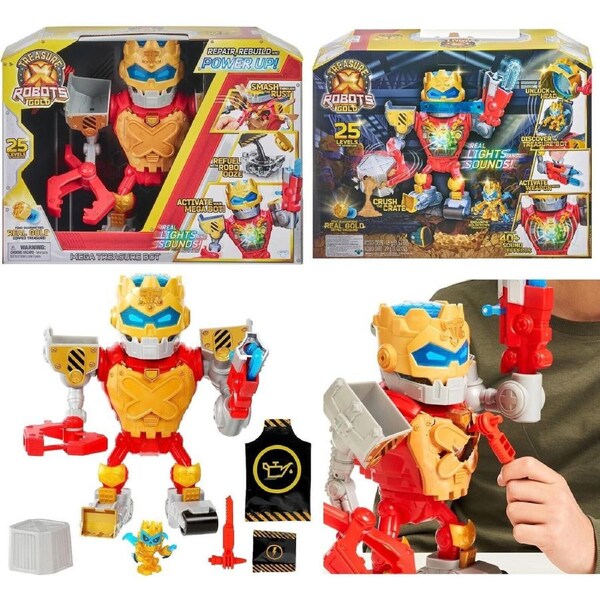 Treasure X Robots Gold Mega Treasure Bot with Real Lights and Sounds Repair Play