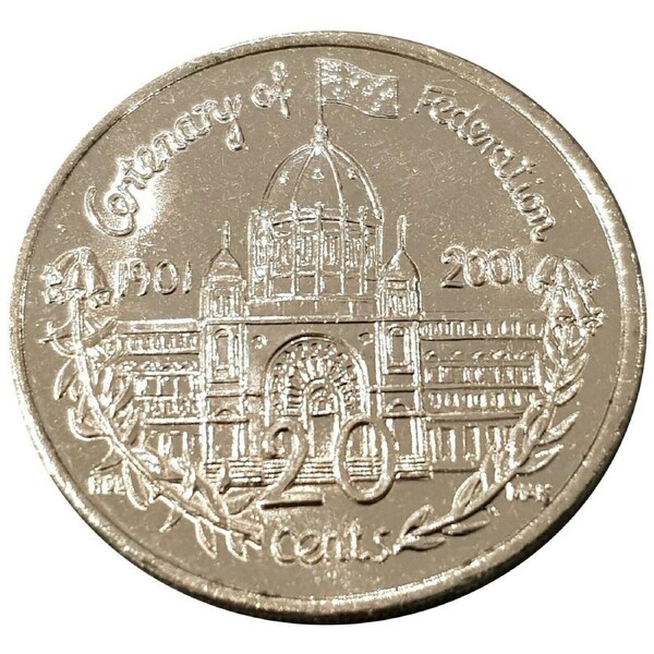 2001 RAM Centenary Of Federation 20c Lightly Circulated Coin - VICTORIA