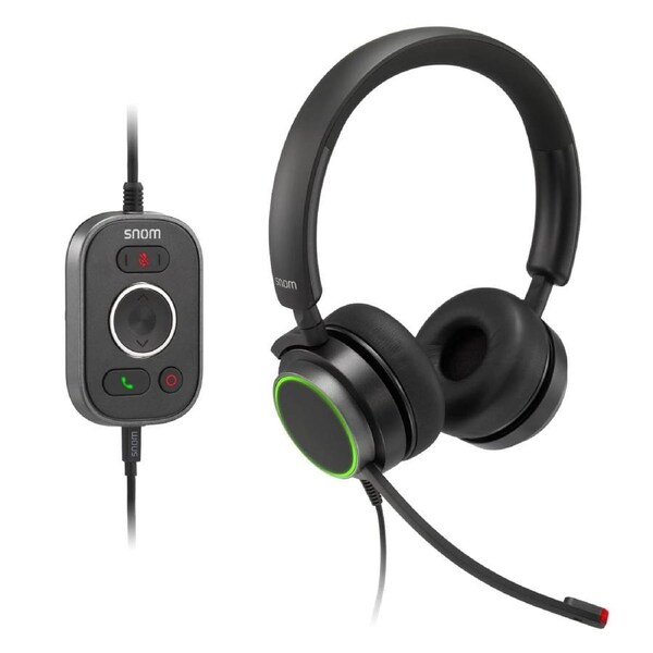 SNOM A330D Headset, Wired Duo, HD Audio Quality, Remote Control, Ideal