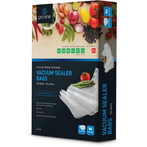 Pro-Line 600 Pack of Channel Vacuum Sealer Bags 20cm x 30cm