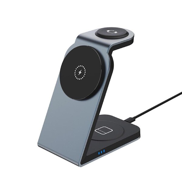 3 In 1 Wireless Fast Charger Stand For iPhone 15W Magnetic Charging Station Dock