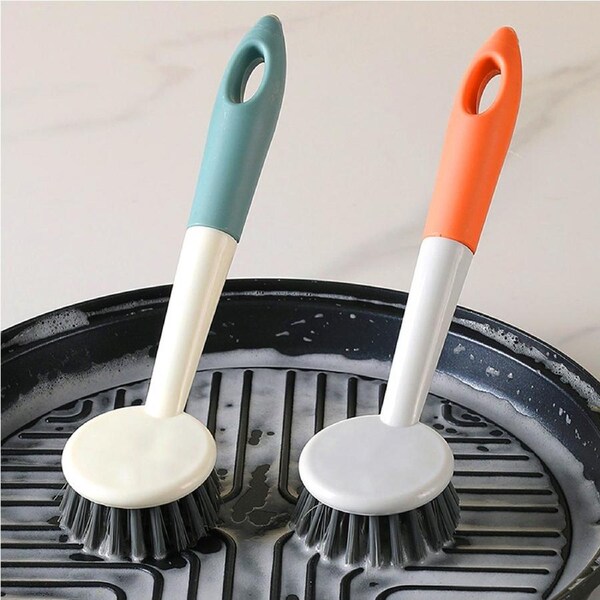 2Pack Kitchen Cleaning Brush With Handle Scrub Brush For Cleaning Dish Pot