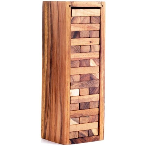Block-stacking Game in a Wooden Box