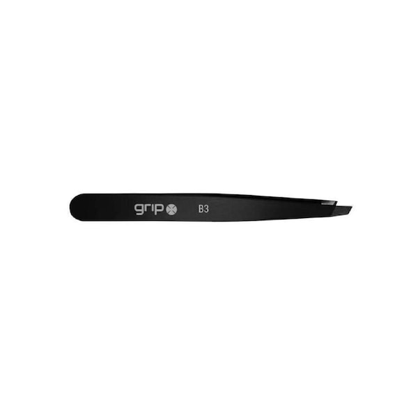 Caronlab Grip Claw Slanted Tip Tweezer B3 (Matte Black) Eyebrow Hair Removal
