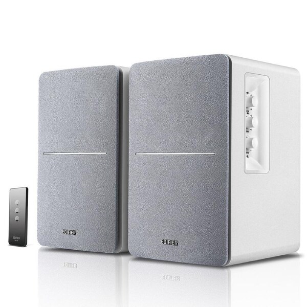 Edifier R1280T Powered Bookshelf Speakers - 2.0 Active Near Field Monitors - Studio Monitor Speaker - White Enclosure - 42 Watts RMS