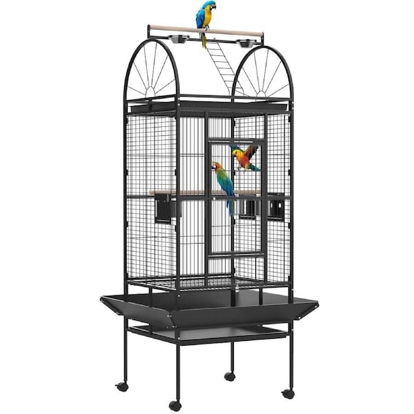 Advwin 176cm Large Bird Cage Pet Cages Parrot Aviary Stand-Alone Budgie Top Ladder