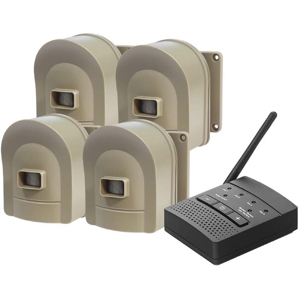 Hosmart 1/2 Mile Driveway Alarm Wireless Sensor System & Driveway Sensor Alert System (1R+4S)