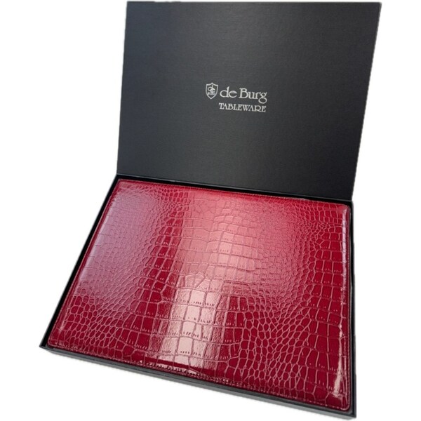 de Burg 4 Piece Table Place Mat Set Placemat with Croc Pattern - Red