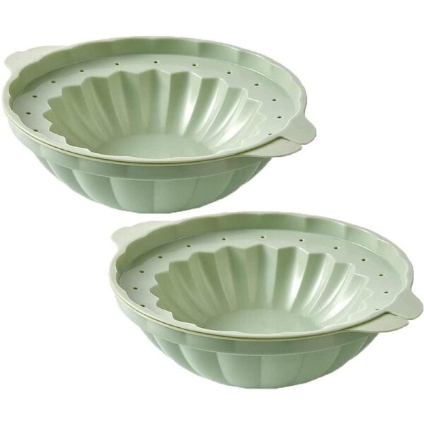 BOOC 2 Pcs Ice Bowl Maker Mold Plastic Container Bowl Maker DIY for Dessert Fruit Salad Cocktail Party (Green)