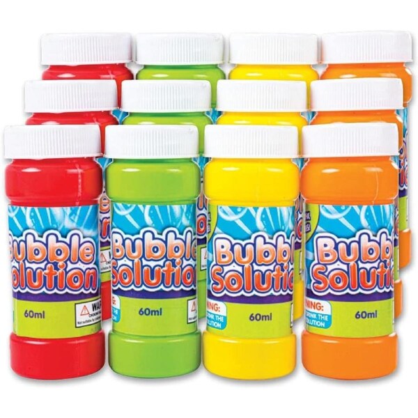12PK Bubble & Wand Mega Value 60ML Non-Toxic Indoor/Outdoor Play Wedding Party