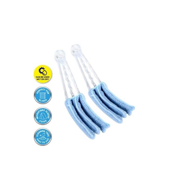 Xtra Kleen 2PCE Venetian Blind Cleaning Tool Microfibre Remove Dirt Dust 21cm