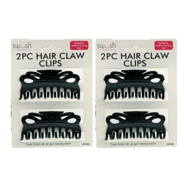 [4PCE] Swosh Pack Hair Clip Butterfly Claw Small Medium Girls Tie Comb Bulk