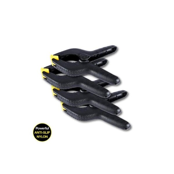 Handy Hardware 4PK Spring Clamps Swivel Jaws Heavy Duty Nylon Anti-Slip 15cm