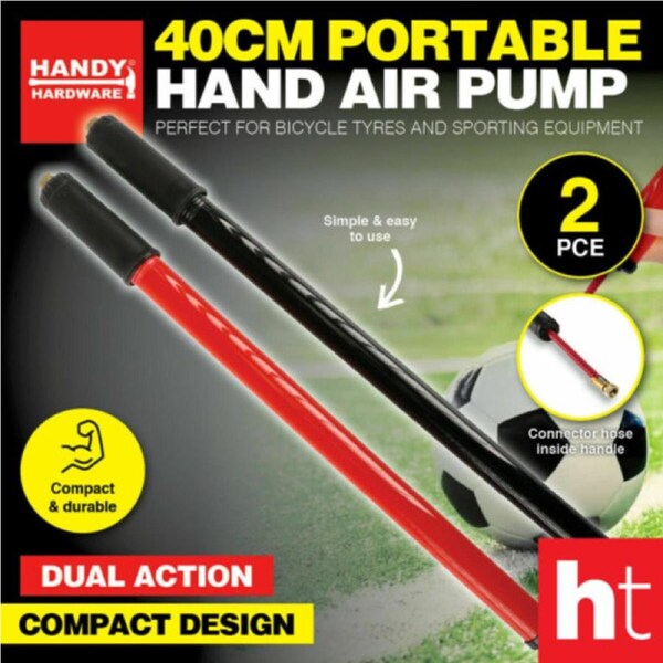 Handy Hardware 2PK Hand Pump With Connector Hose Compact Durable 40cm