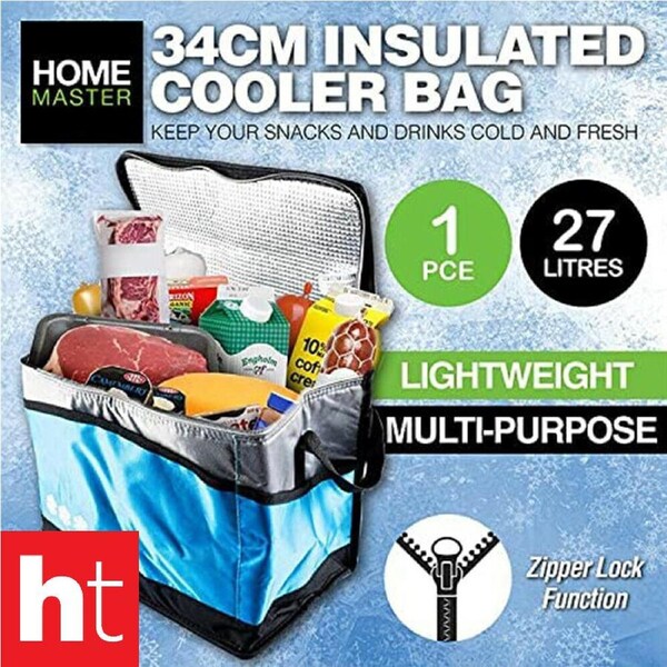 Home Master 2 Pcs Portable Insulated Bag Cooler - 34cm x 27cm x 30cm Beach Pool