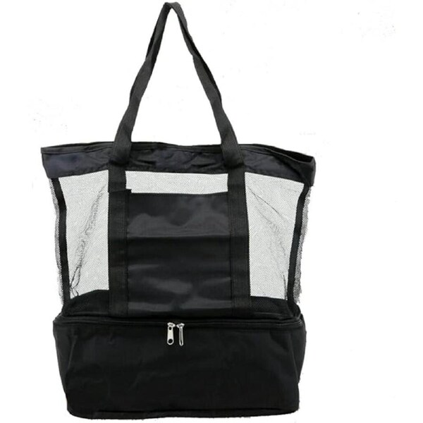 Summer Splash Beach Bag With Cooler Compartment Clear Mesh 35 x 40cm