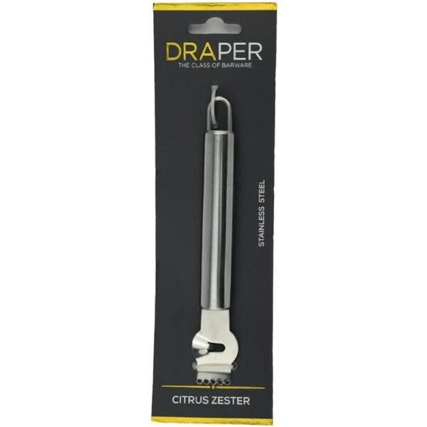 Draper Citrus Zester Stainless Steel For Lemon Orange Grapefruit Lime Easy Storage
