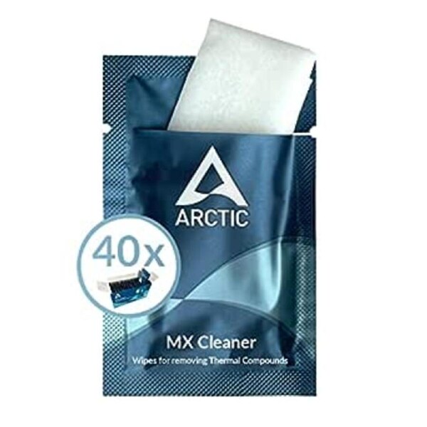 ARCTIC MX Cleaner (40 pieces) - Cleaning wipes for removing thermal paste, 11.5 x 11.5 cm