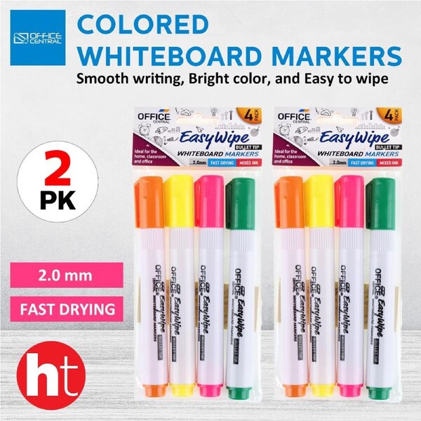 Office Central 2 Pack Colored Whiteboard Markers, Bringing Color to Your Ideas