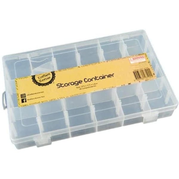 Krafters Korner Large Craft Storage Container, 18 Compartments ( 27 x 18.4 x 4.8cm)