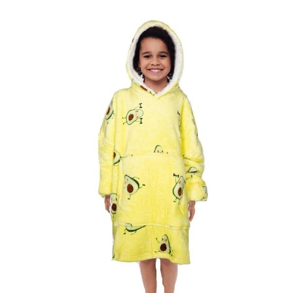 Snuggy Sherpa Blanket Hoodies – One-size-fits-all - Thick Wearable Blanket For Girls - Avocado