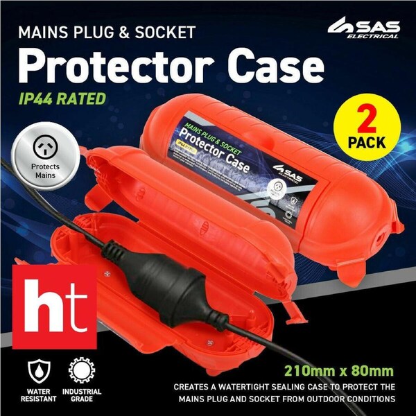 SAS Electrical 2PK Plug & Socket Protector Case Watertight Industrial Grade
